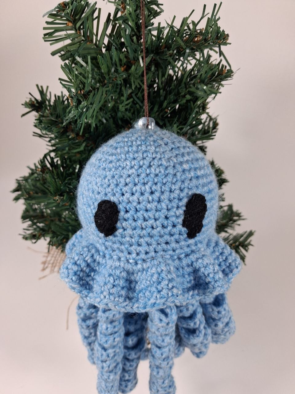 Jellyfish Crochet Christmas Bauble
