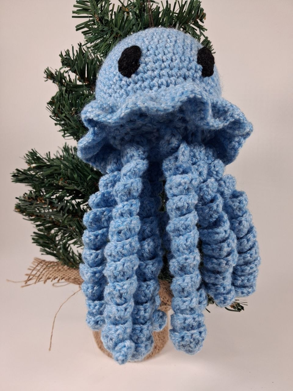 Jellyfish Crochet Christmas Bauble