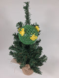 Green Crochet Christmas Bauble with butterfly