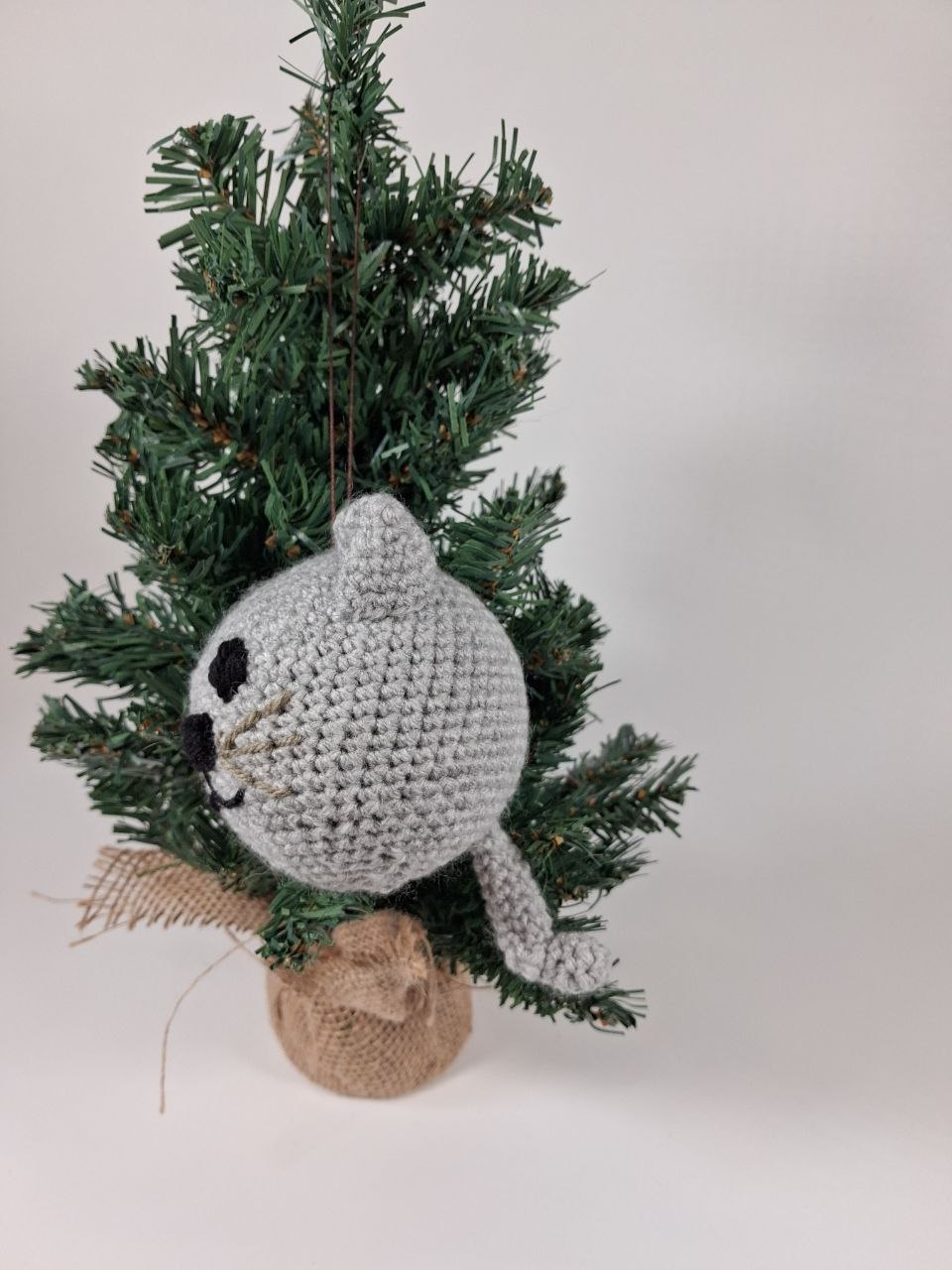 Cat Crochet Christmas Bauble