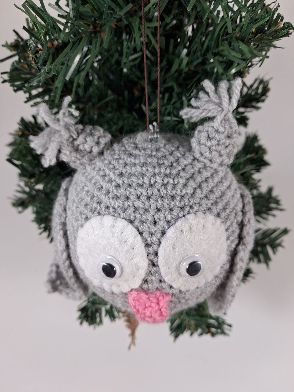 Owl Crochet Christmas Bauble