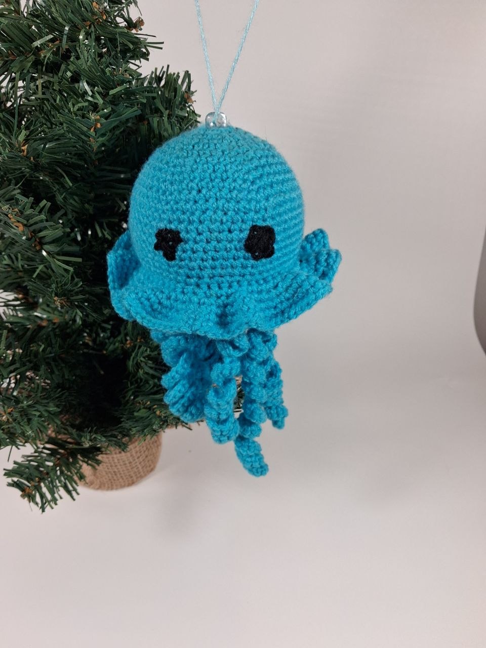 Jellyfish Crochet Christmas Bauble