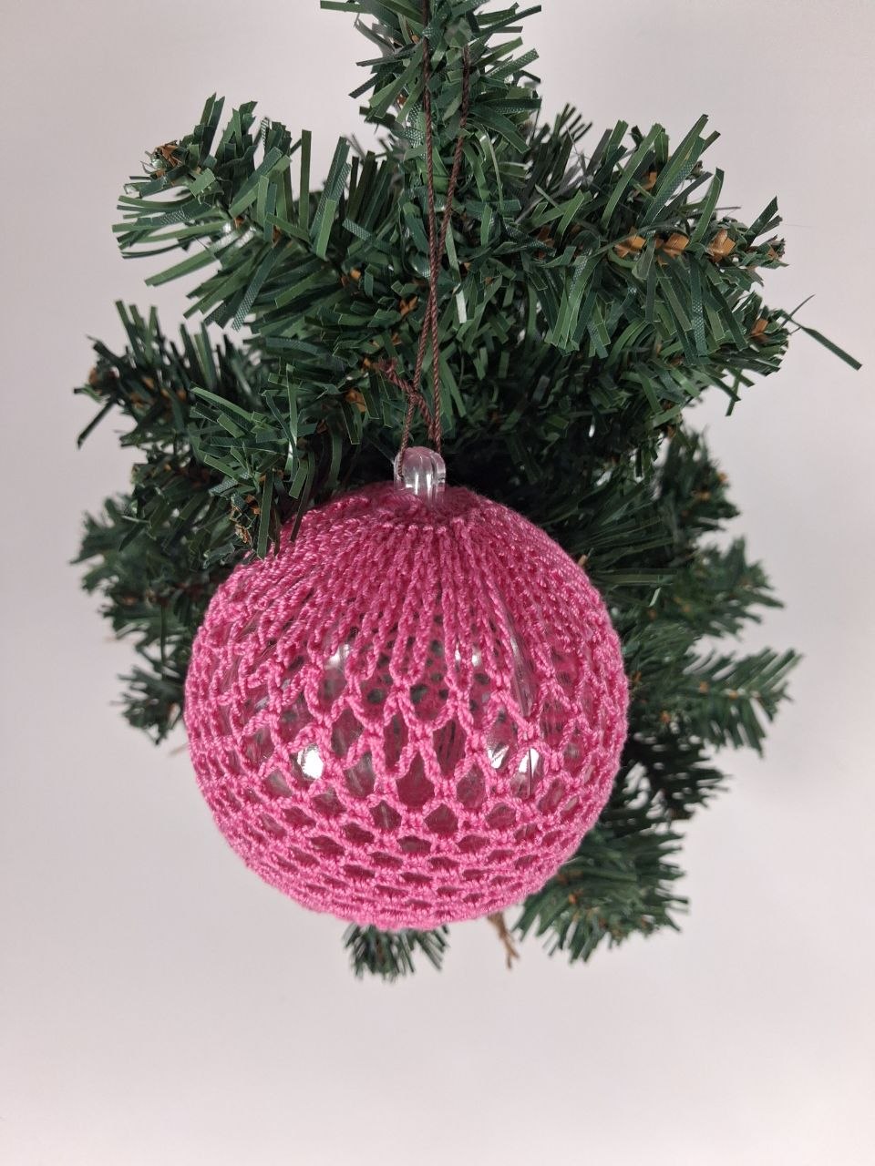 Pink Crochet Christmas Bauble (small pattern)