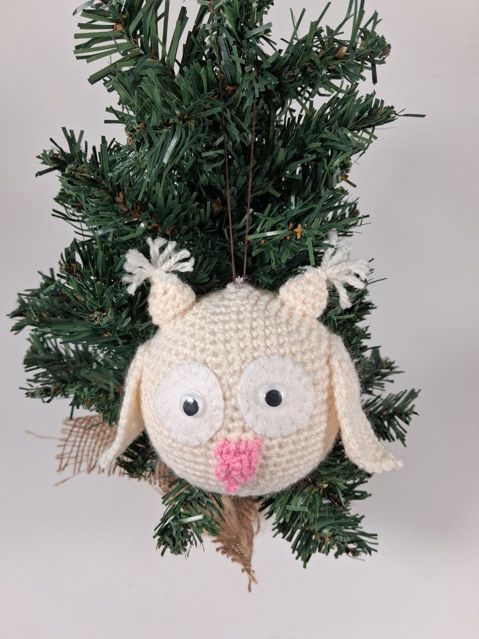 Owl Crochet Christmas Bauble