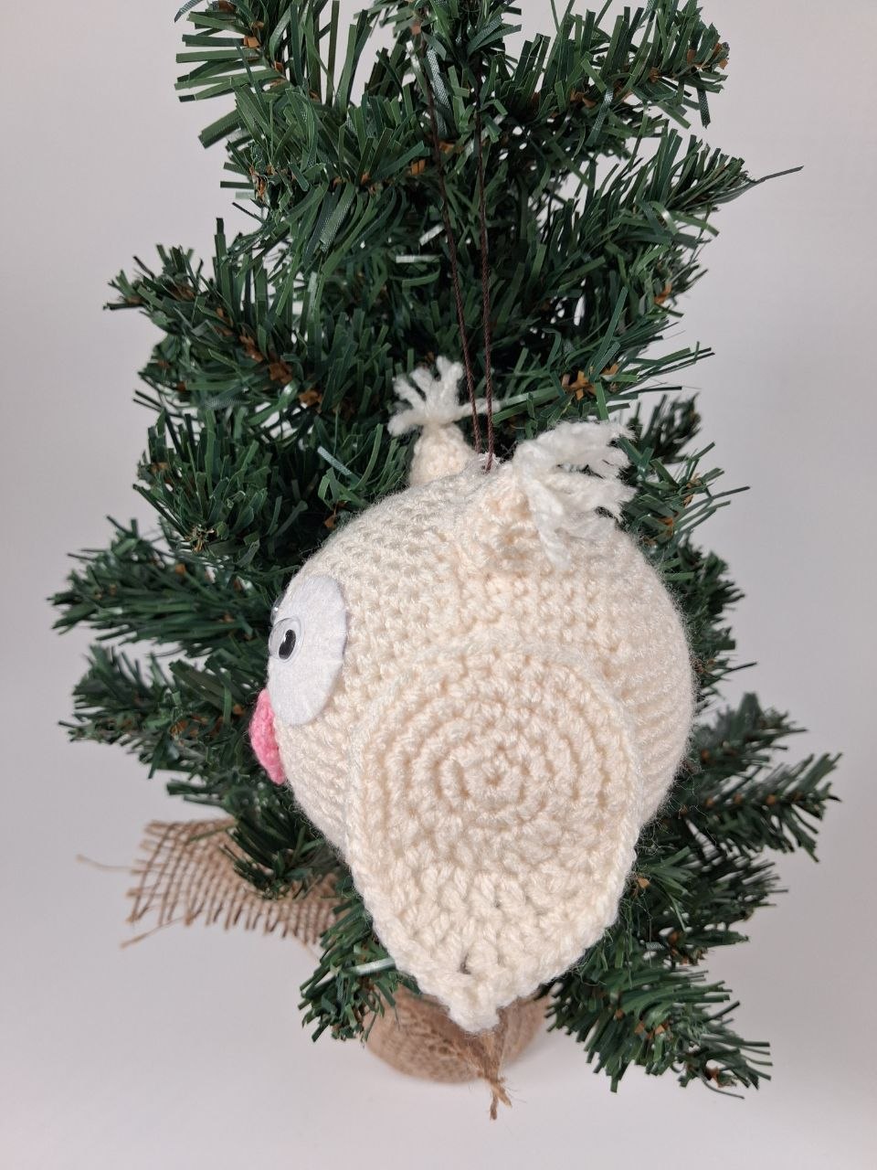Owl Crochet Christmas Bauble