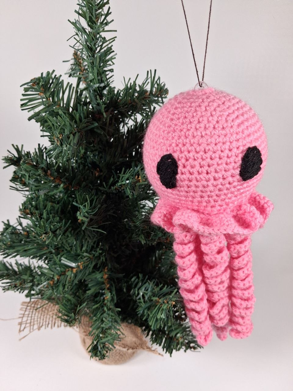 Jellyfish Crochet Christmas Bauble
