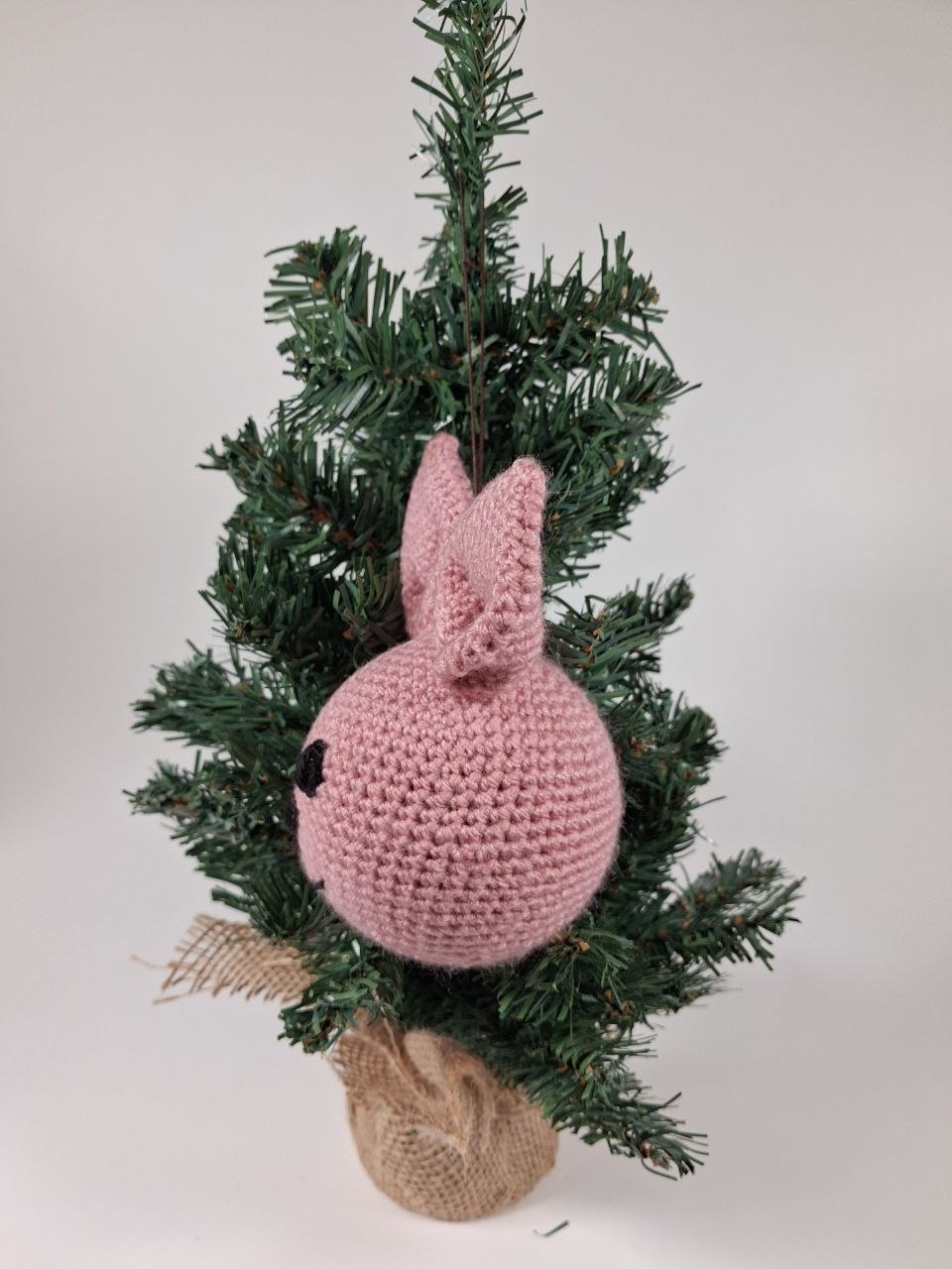 Piggy Crochet Christmas Bauble