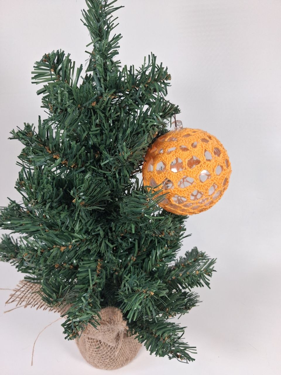 Orange Crochet Christmas Bauble  (medium pattern)