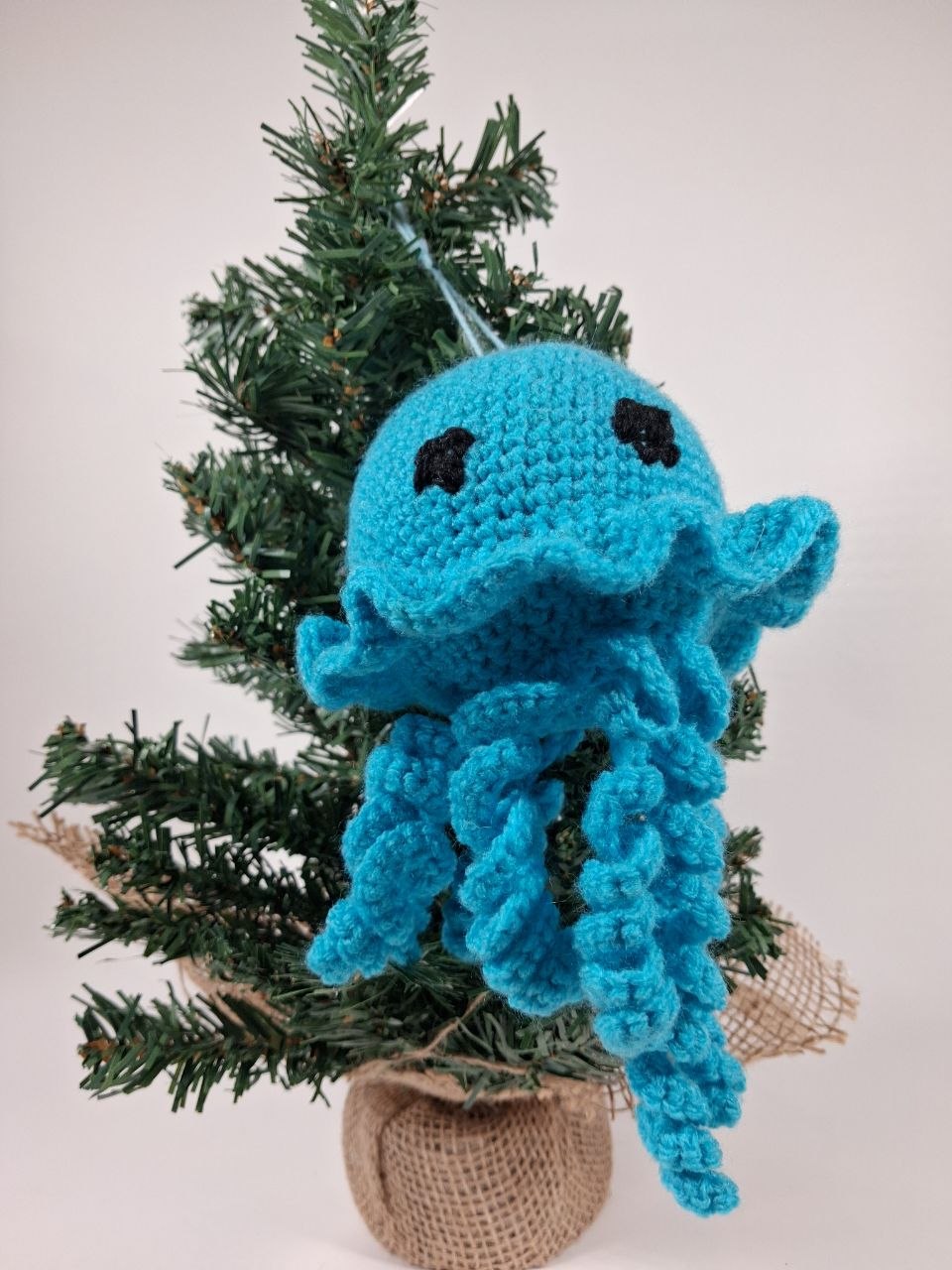Jellyfish Crochet Christmas Bauble