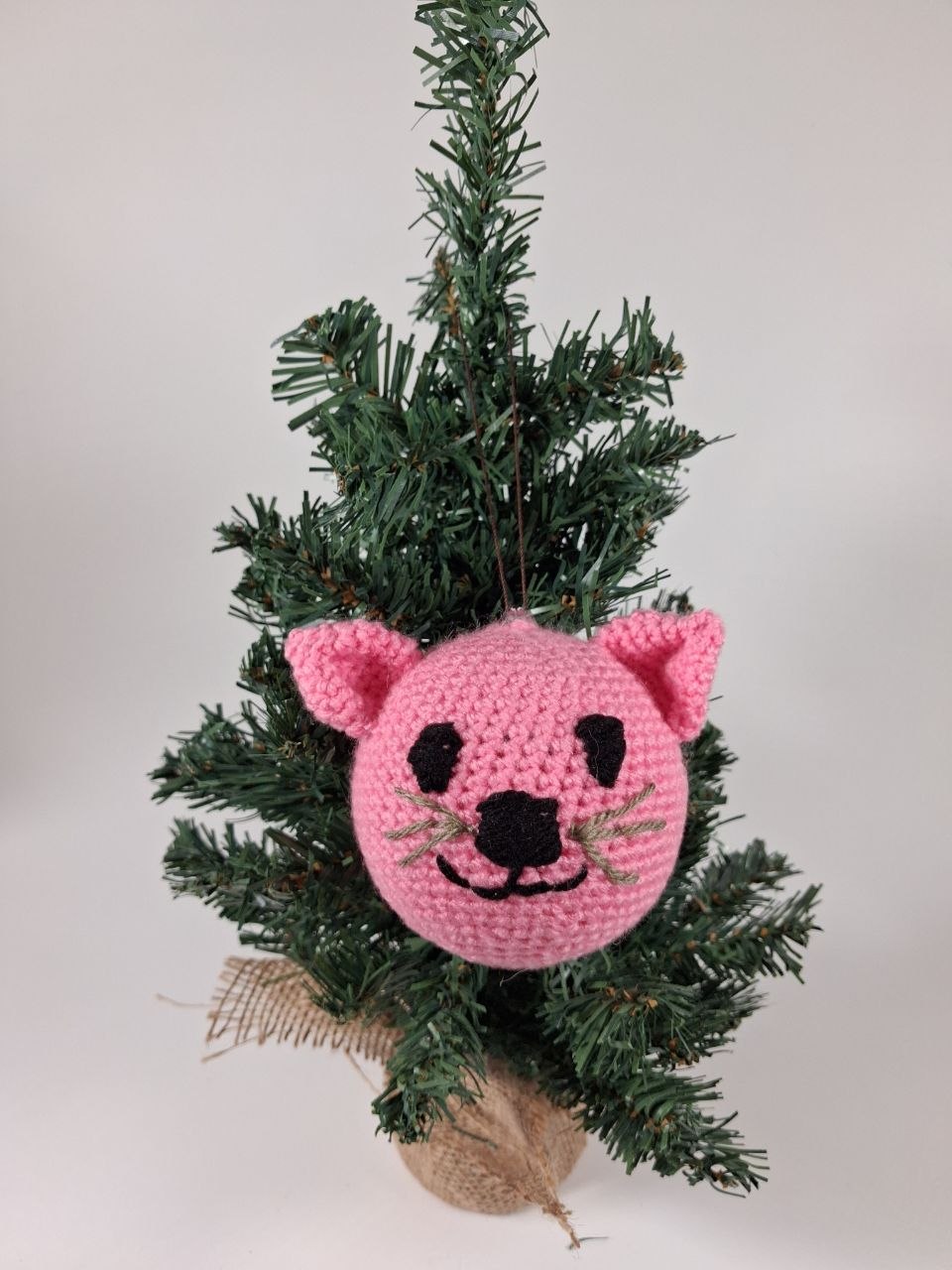 Cat Crochet Christmas Bauble