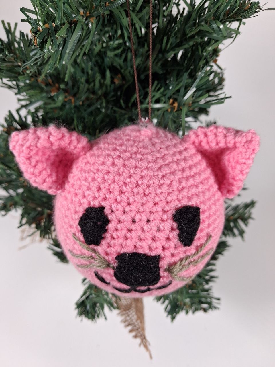 Cat Crochet Christmas Bauble
