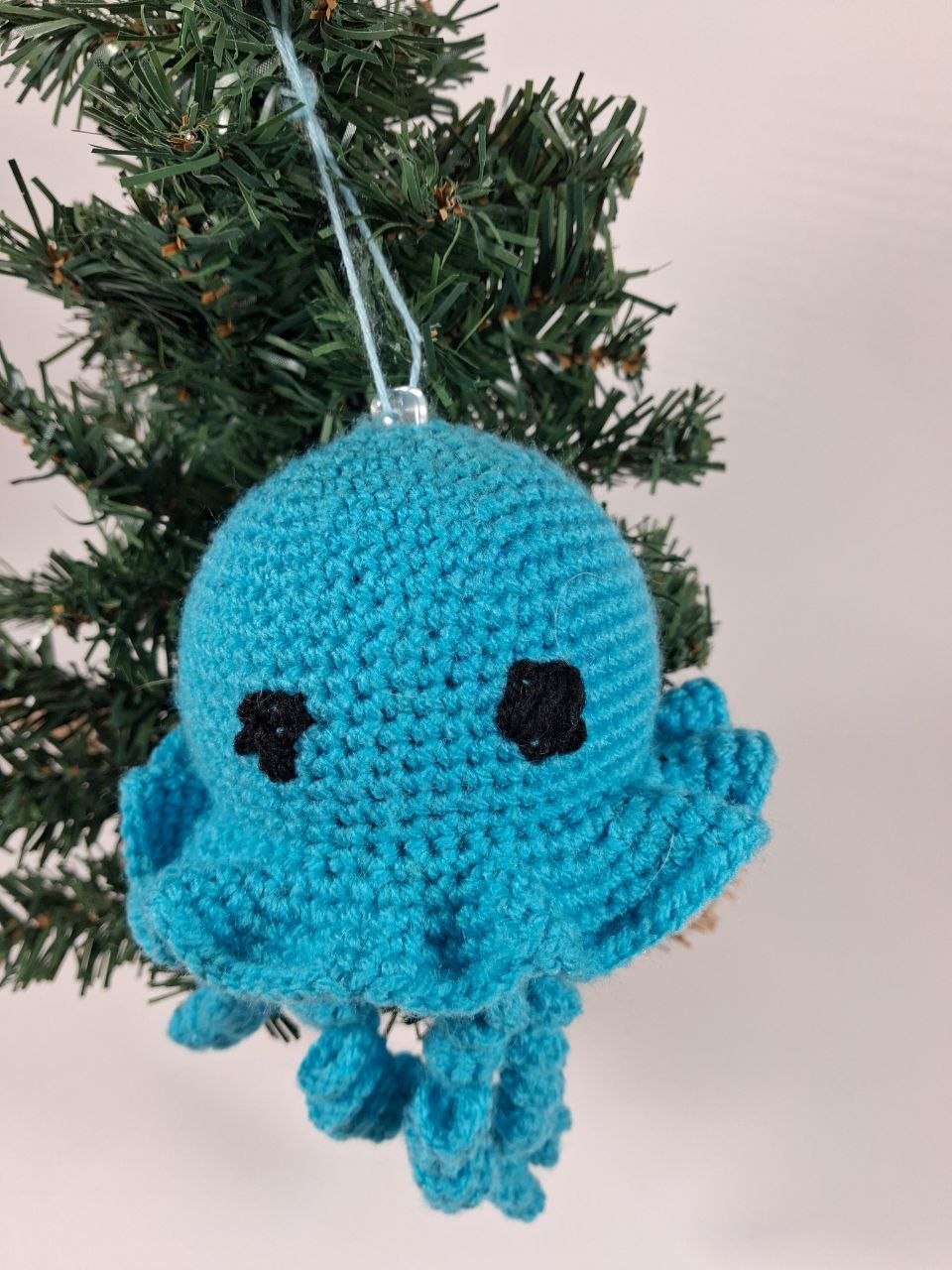 Jellyfish Crochet Christmas Bauble