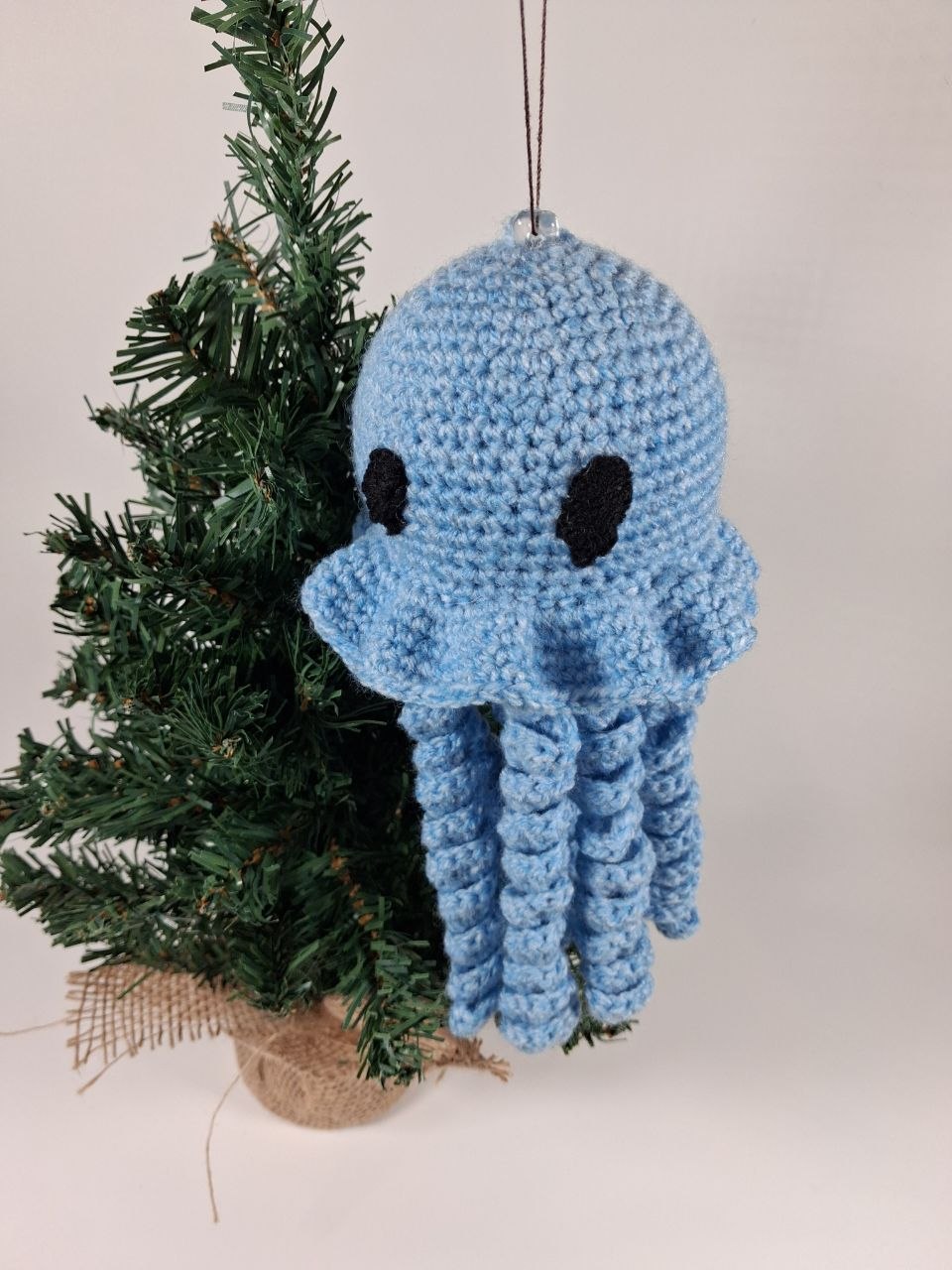Jellyfish Crochet Christmas Bauble