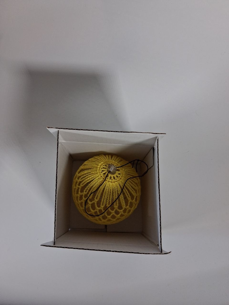 Yellow Crochet Christmas Bauble