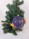 Purple Crochet Christmas Bauble with Spider