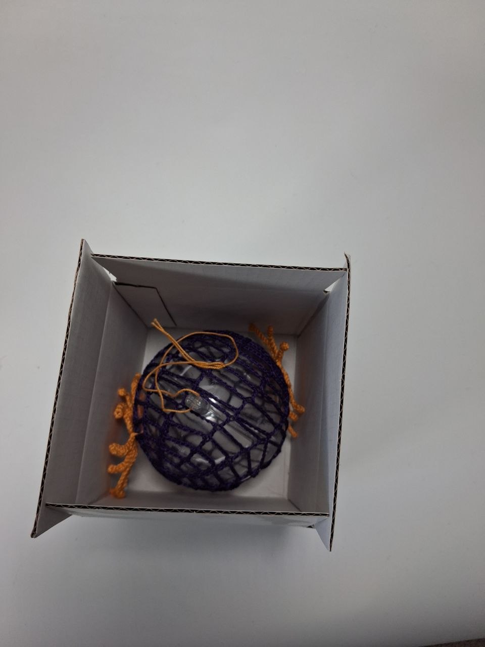 Purple Crochet Christmas Bauble with Spider
