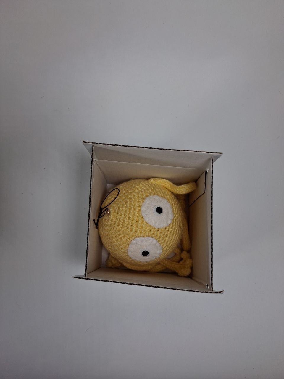 Funny  Yellow Crochet Christmas Bauble