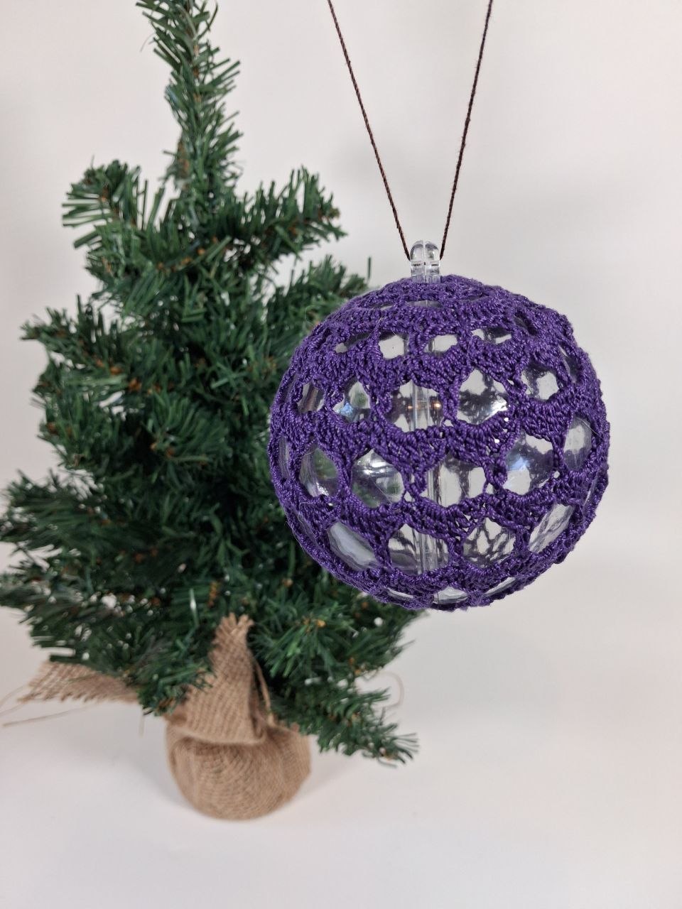 Purple Crochet Christmas Bauble
